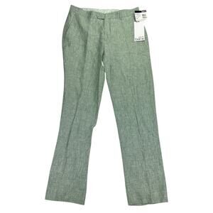 Bar III Mens Slim Fit 100% Linen Suit Pants Light Green 32x32
